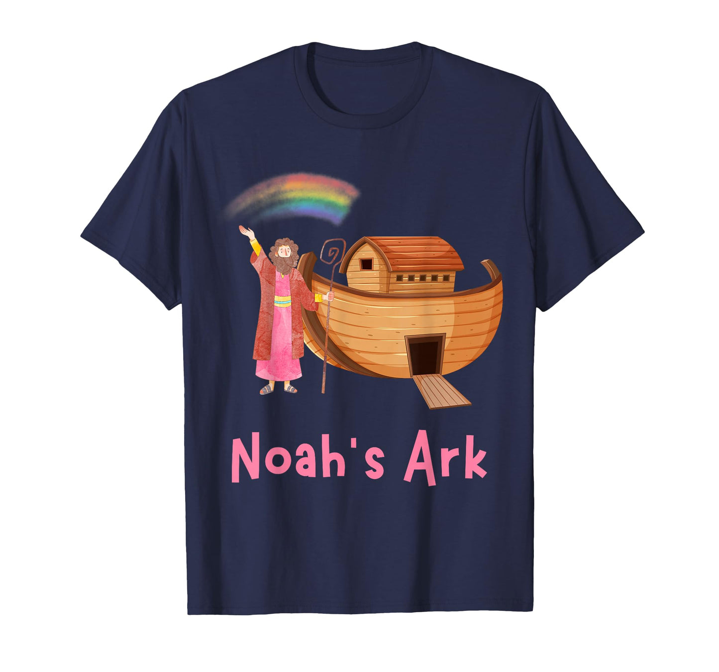 Kids Faith Bible Stories Pink Noah's Ark Girls Toddler Teen T-Shirt