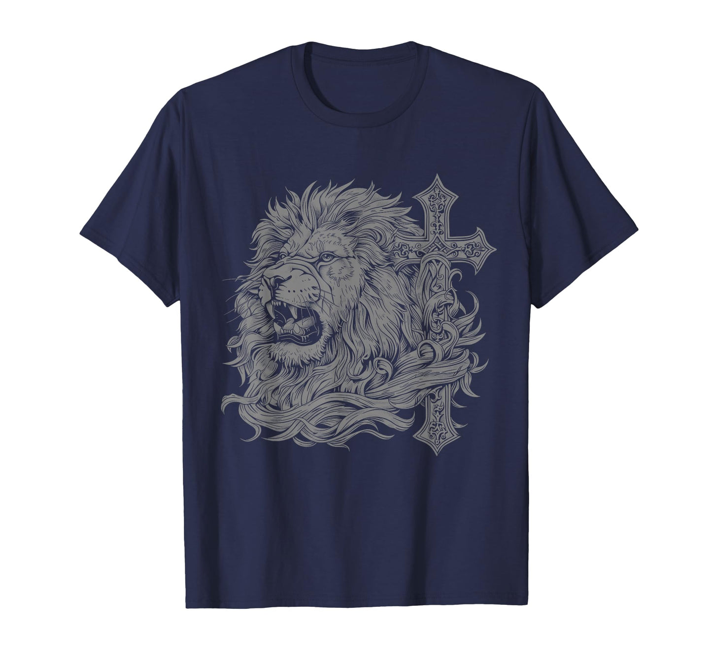 Christian Lion Of Judah Cross Jesus Religious Faith T-Shirt