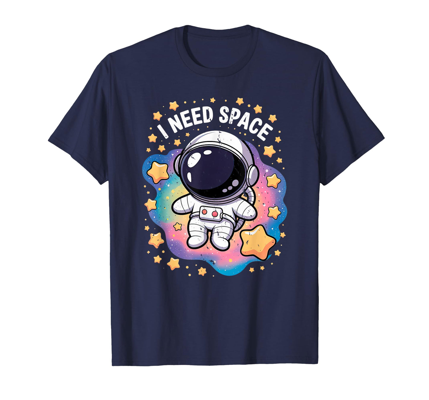 i need space cute astronaut floating with stars and planet T-Shirt