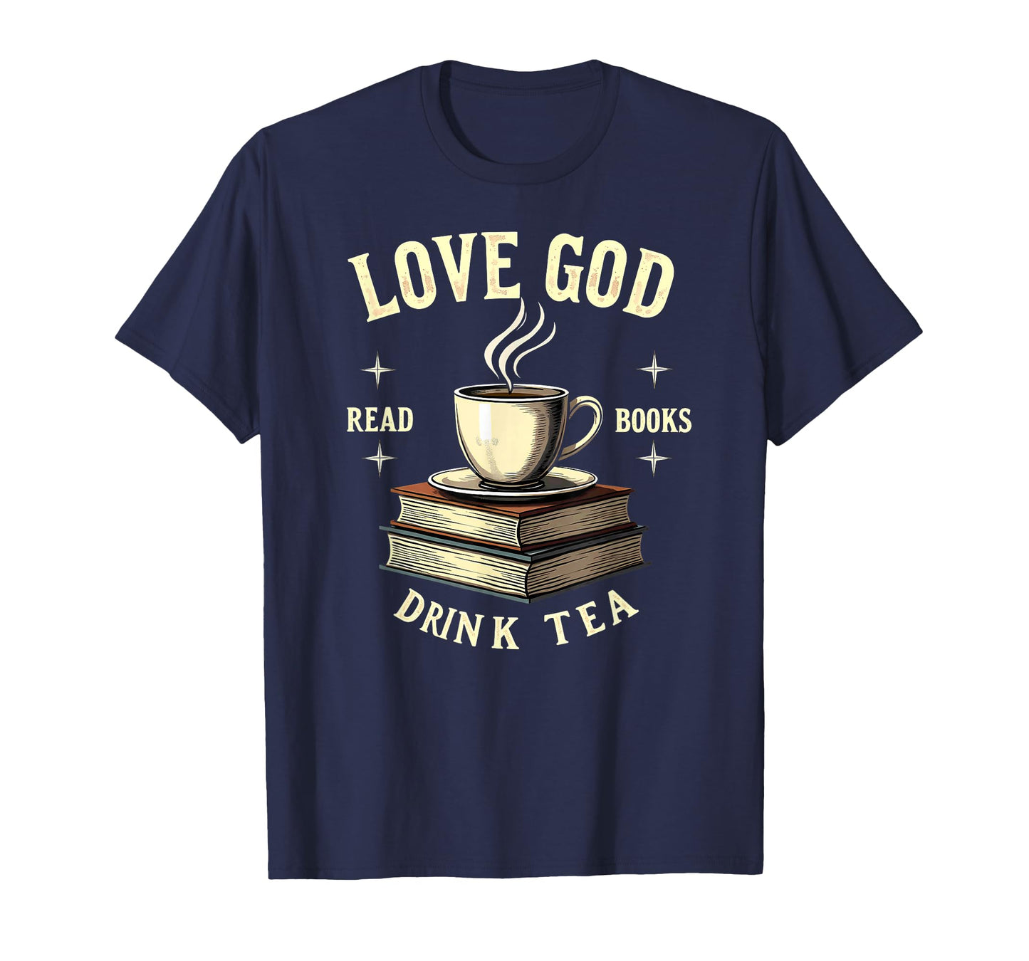 Christian Bookworm Love God Read Books Drink Tea T-Shirt