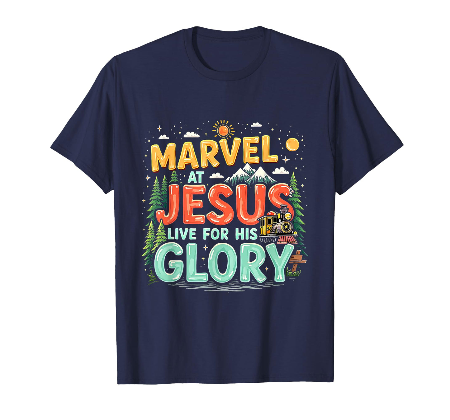 True North Christian Camp VBS 2025 His Glory Junction Train T-Shirt