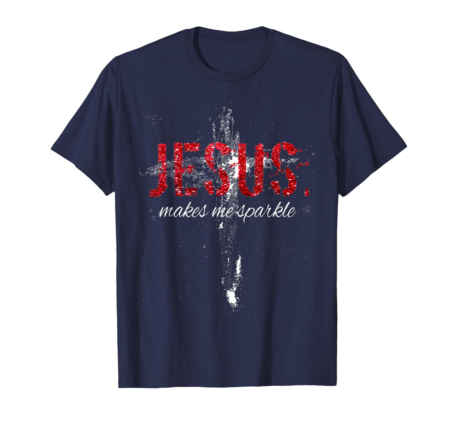 Jesus Makes Me Sparkle Vintage Retro Cross T-Shirt