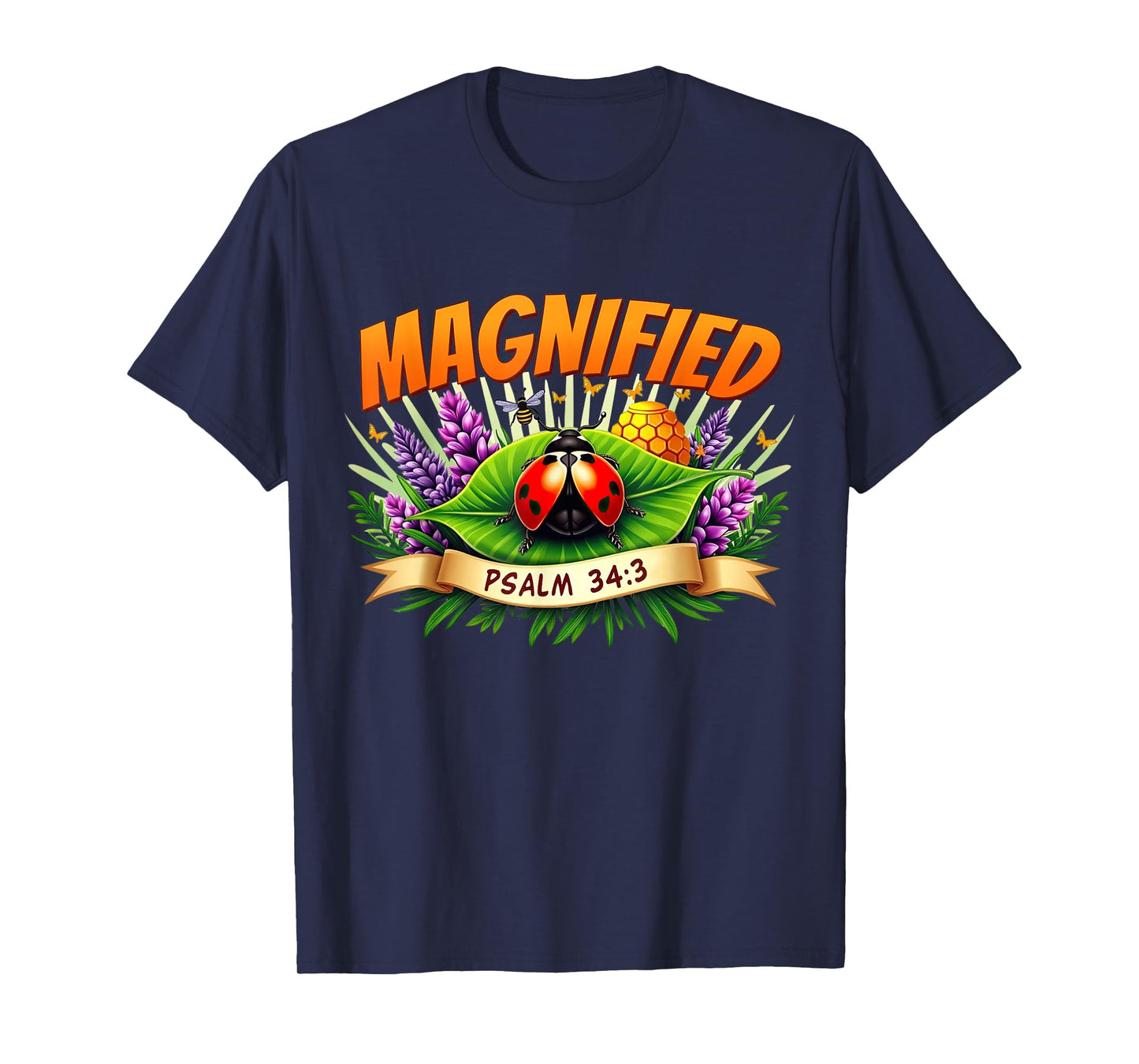 Magnified Christian Bible Verse Summer Vacation Religious T-Shirt