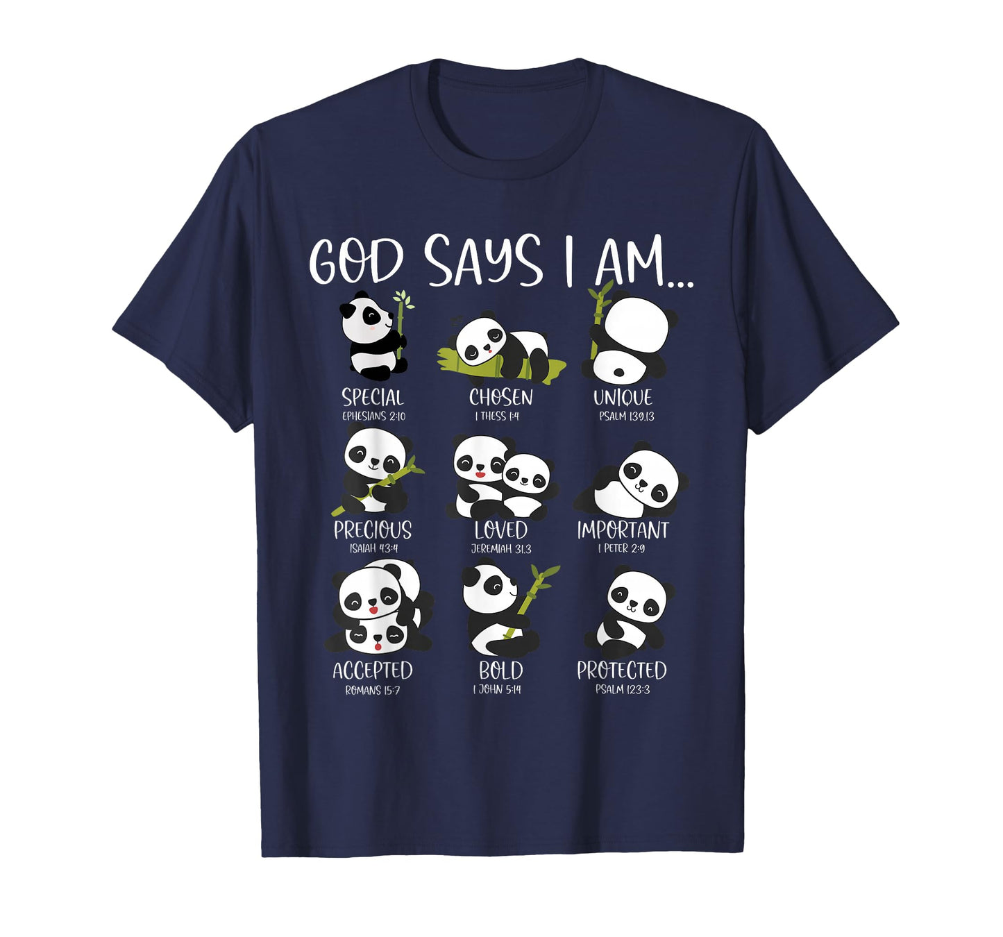 God Say I Am Cute Anime Panda Bible Quotes T-Shirt