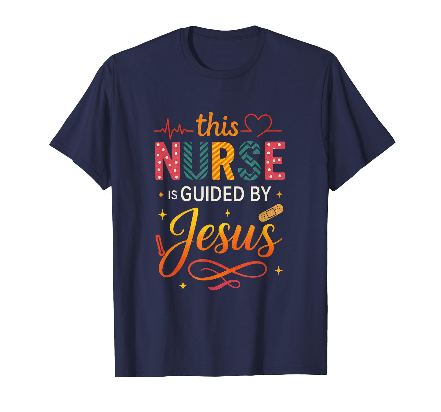 This Nurse is Guided by Jesus - Christian Nurse RN T-Shirt