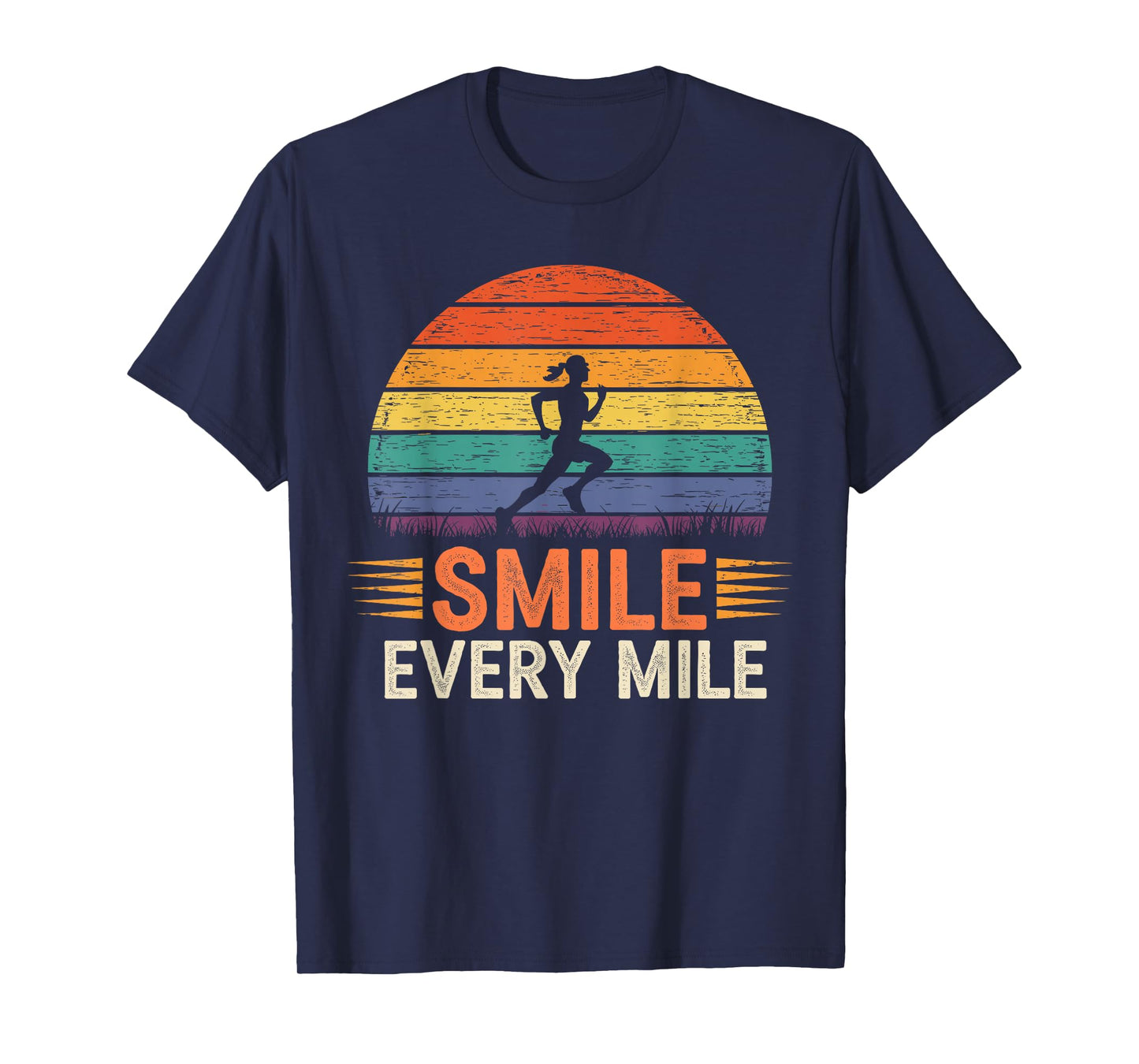 Funny Smile Every Mile Cool Running Runner Saying Quote T-Shirt