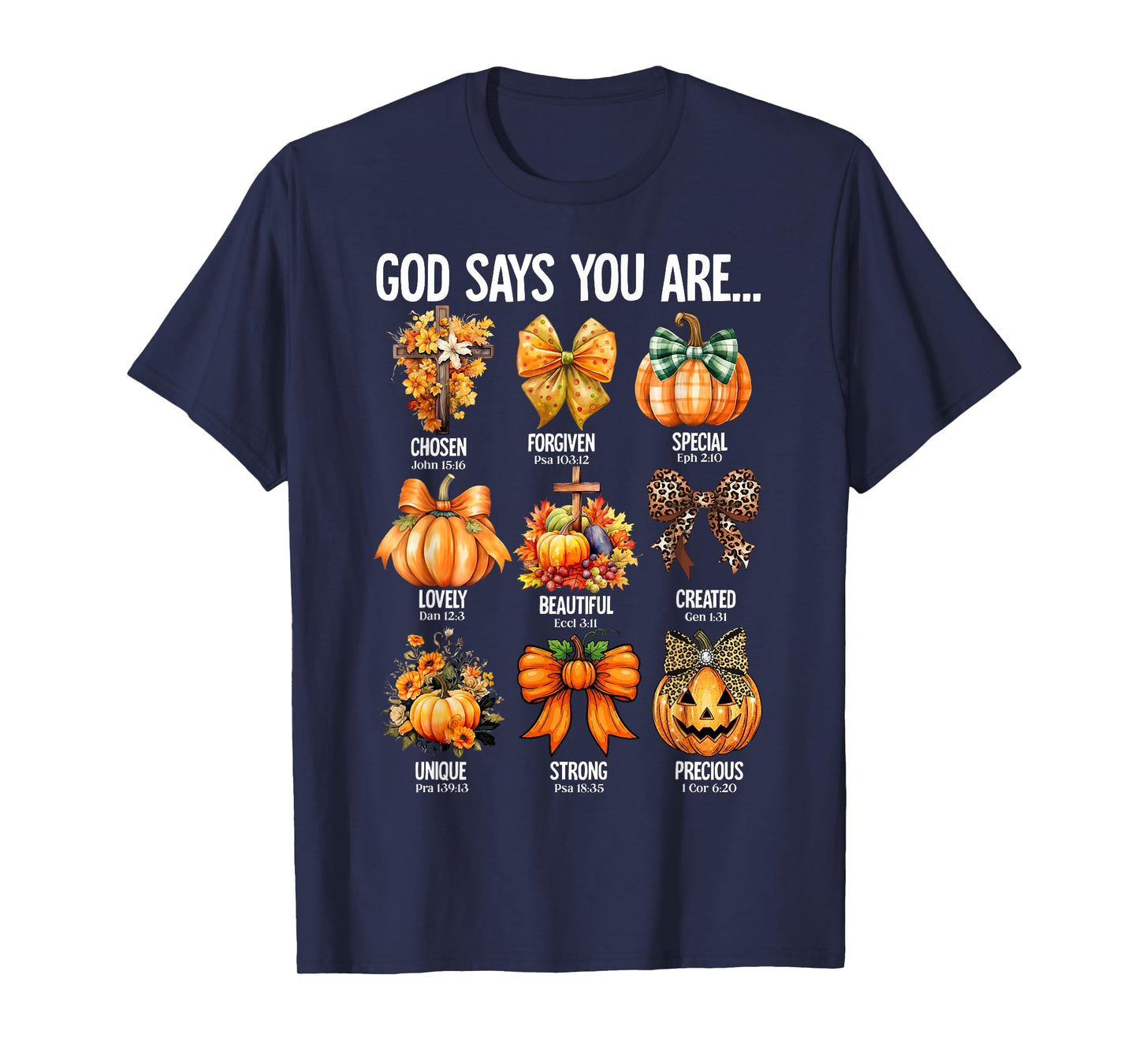 God Says Thanksgiving Coquette Bow Pumpkin Fall Vibes Autumn T-Shirt