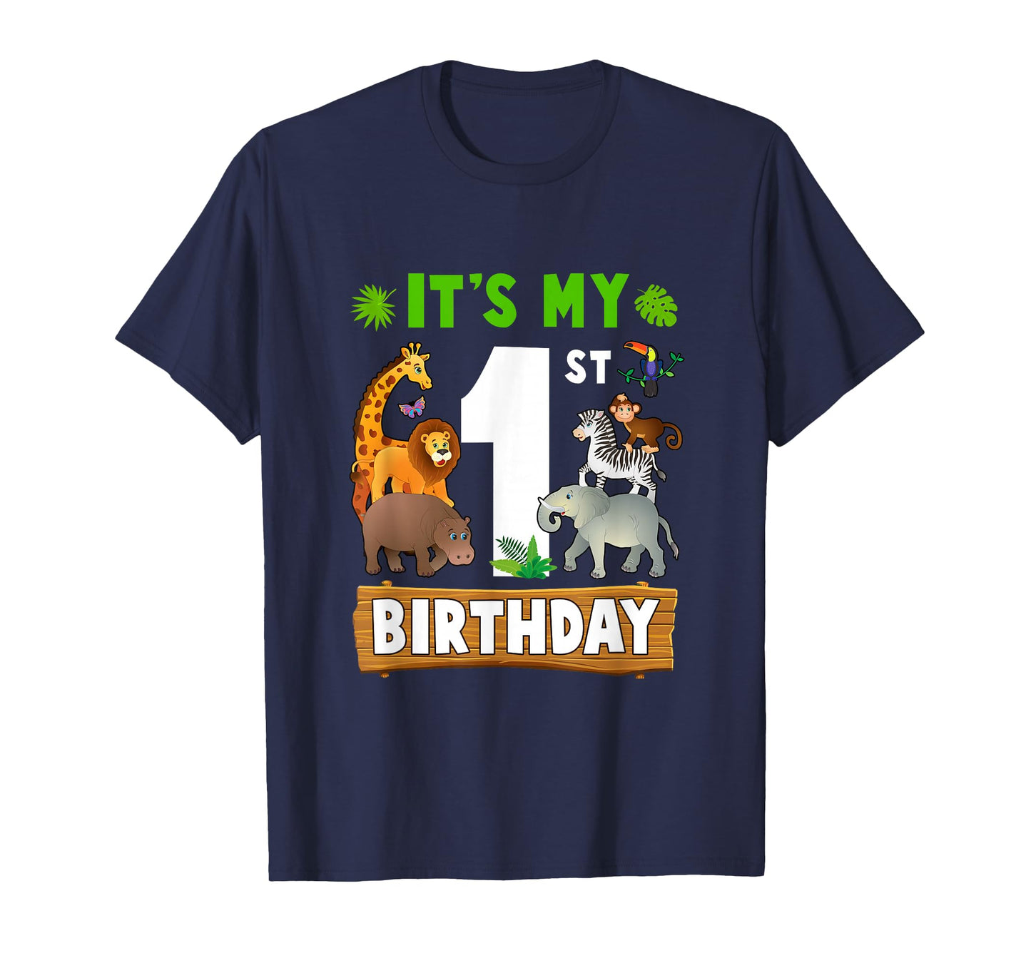 It's My 1St Birthday Zoo Jungle Safari 1 Years Old Birthday T-Shirt