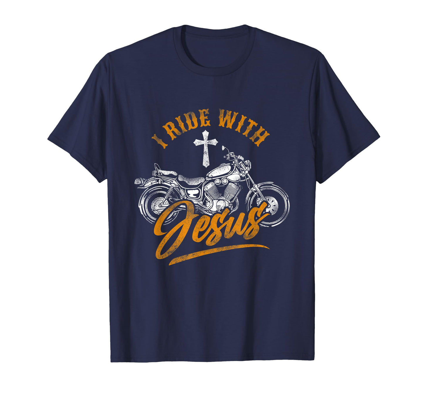 Christian Motorcycle Biker I Ride With Jesus Faith T-Shirt