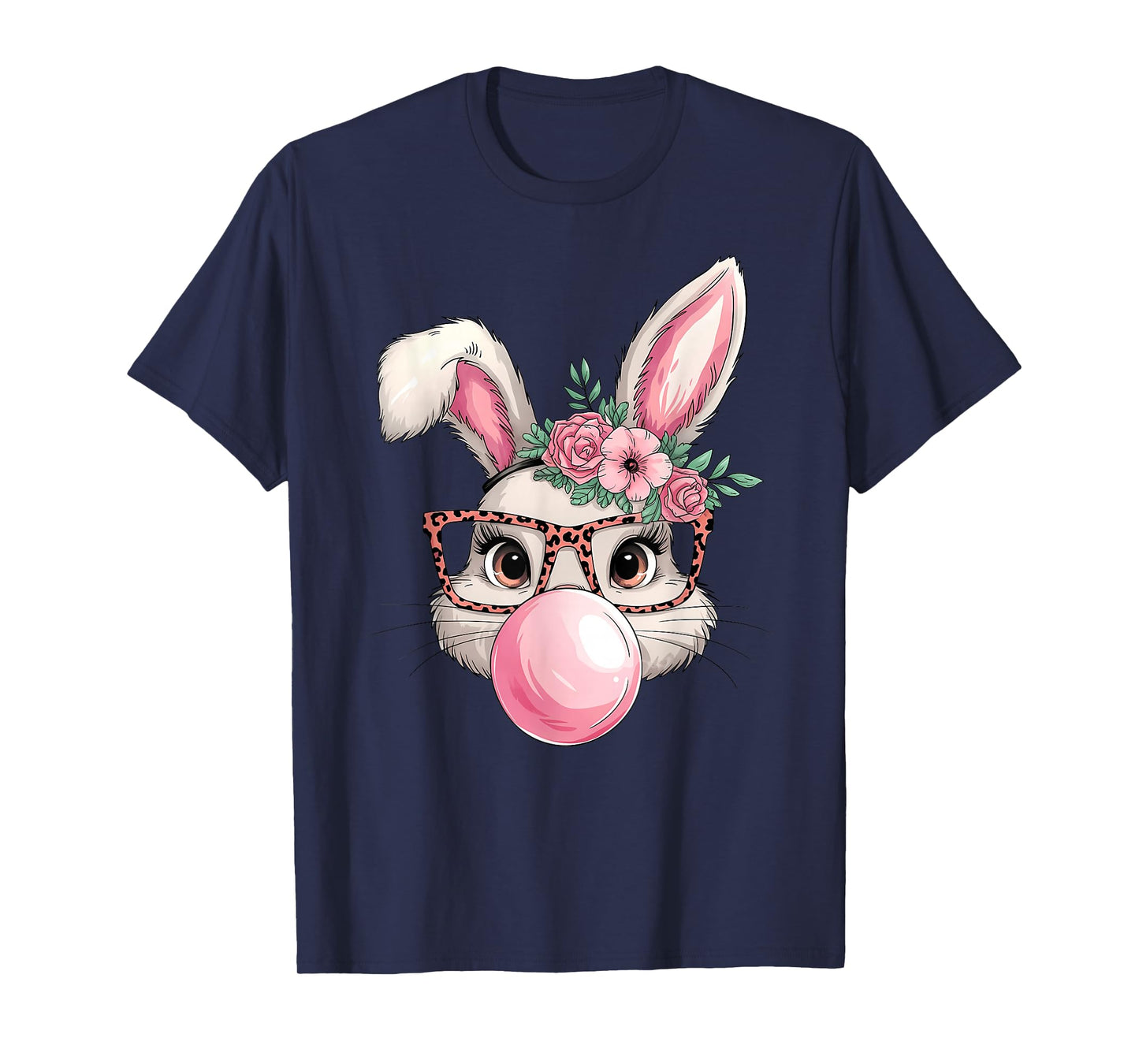 Rabbit Bunny Blowing Bubble Easter Day Cute Women Girls T-Shirt