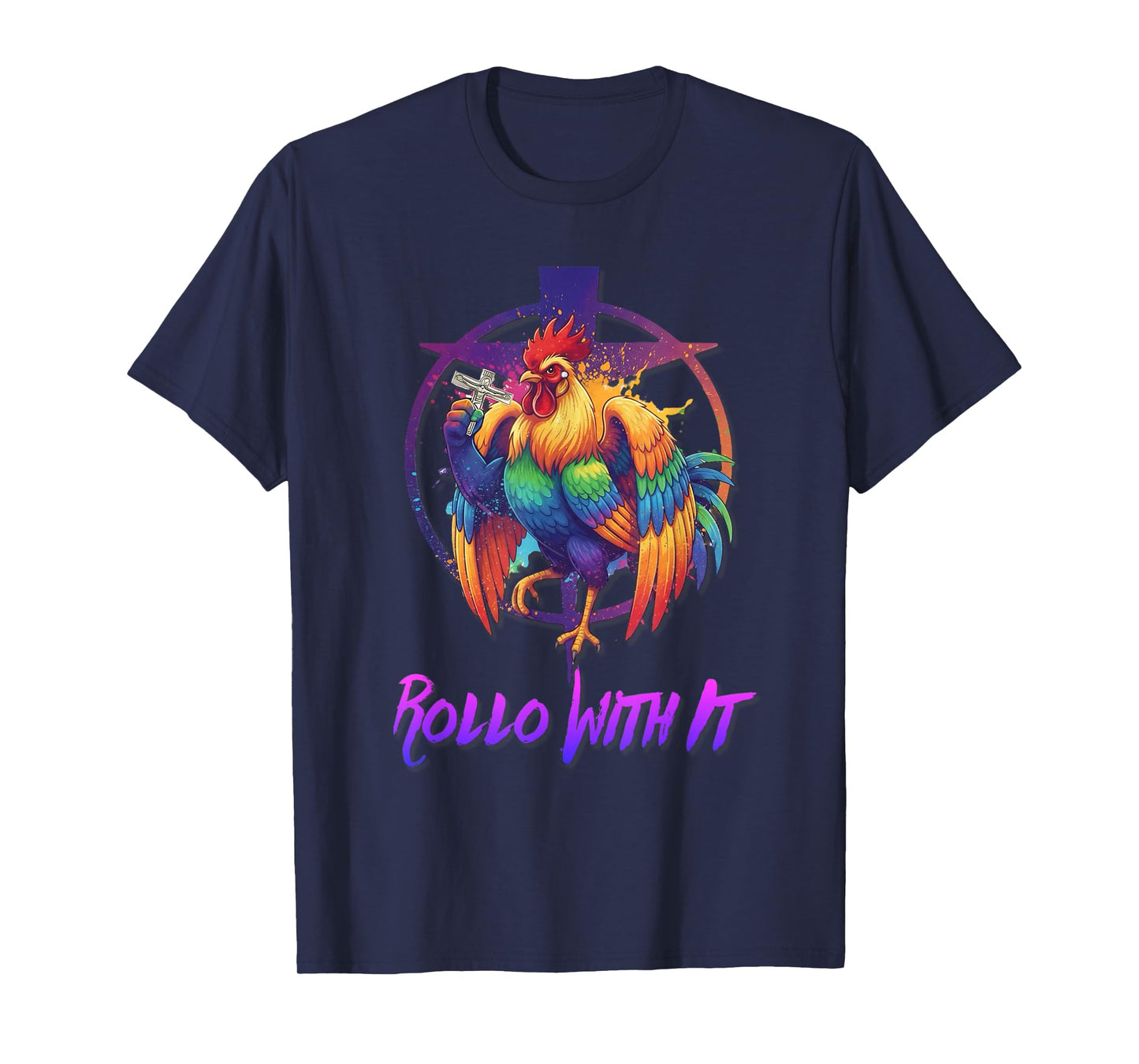DeColores Cursillo Rainbow Rooster Catholic T-Shirt