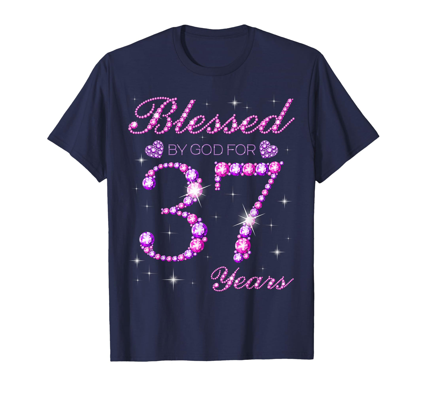 Blessed by God for 37 Years Old 37th Birthday Party T-Shirt