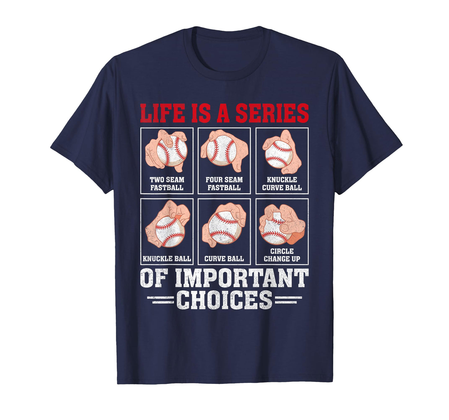 Types of Baseball Pitches Shirt Funny Life Choices Pitcher T-Shirt