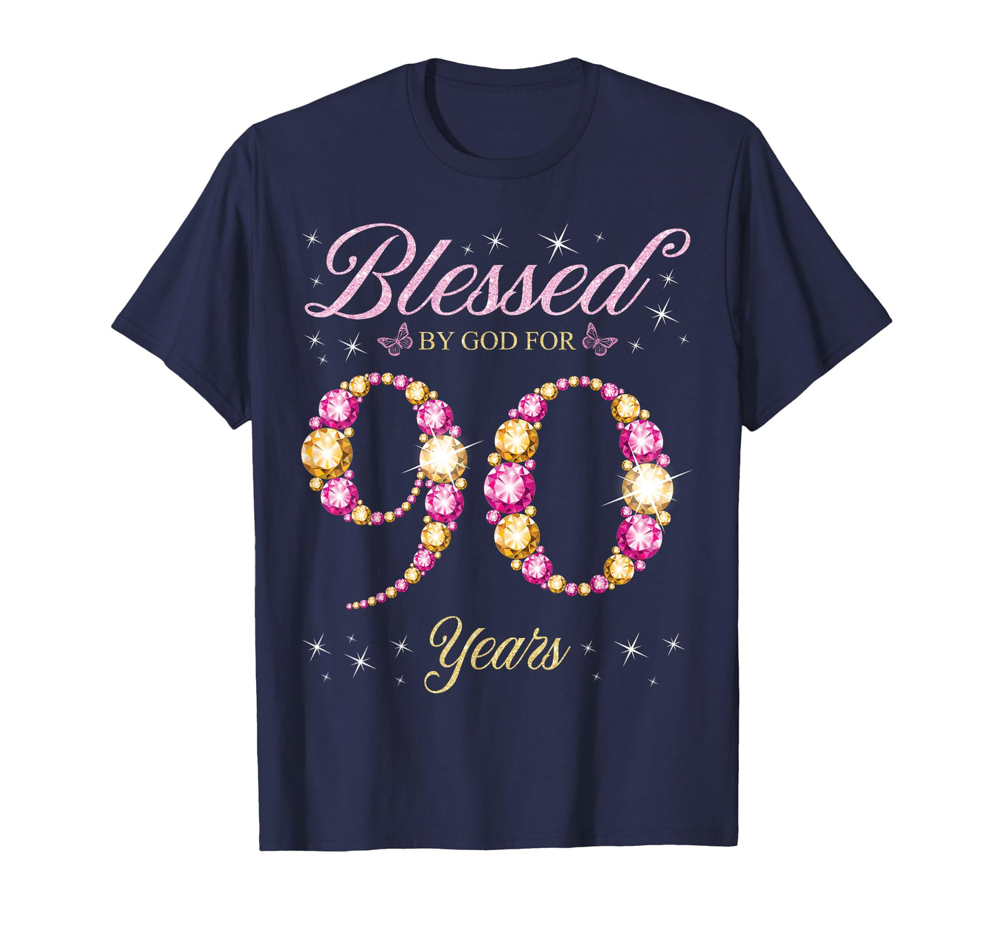 Blessed By God For 90 Years Old 90th Birthday Party T-Shirt