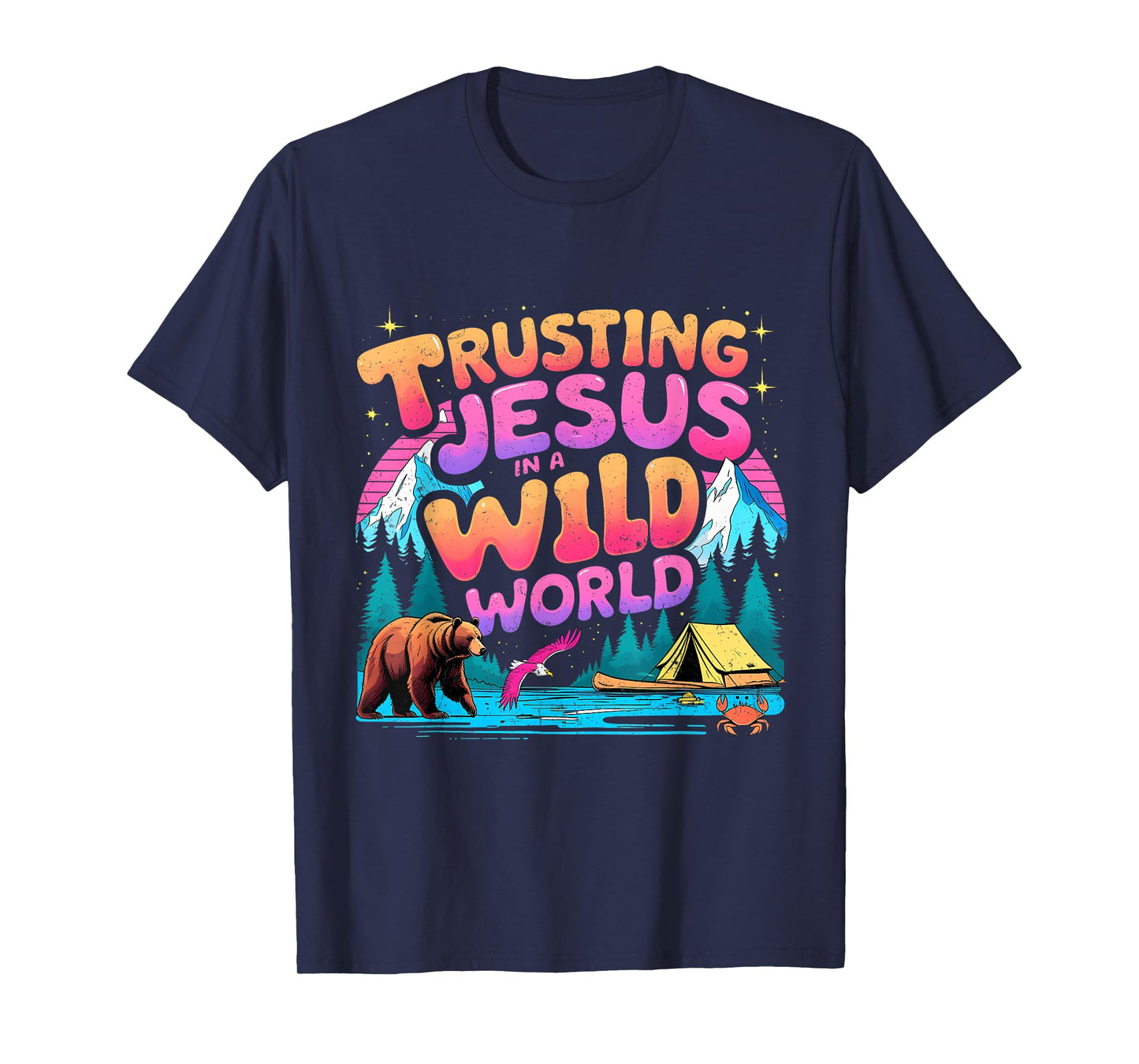 Trusting Jesus in a Wild World VBS 2025 Camping Theme T-Shirt