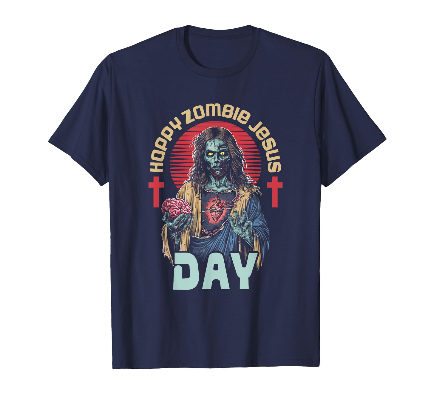 Happy Zombie Jesus Day Skeleton Horror Christ Halloween T-Shirt