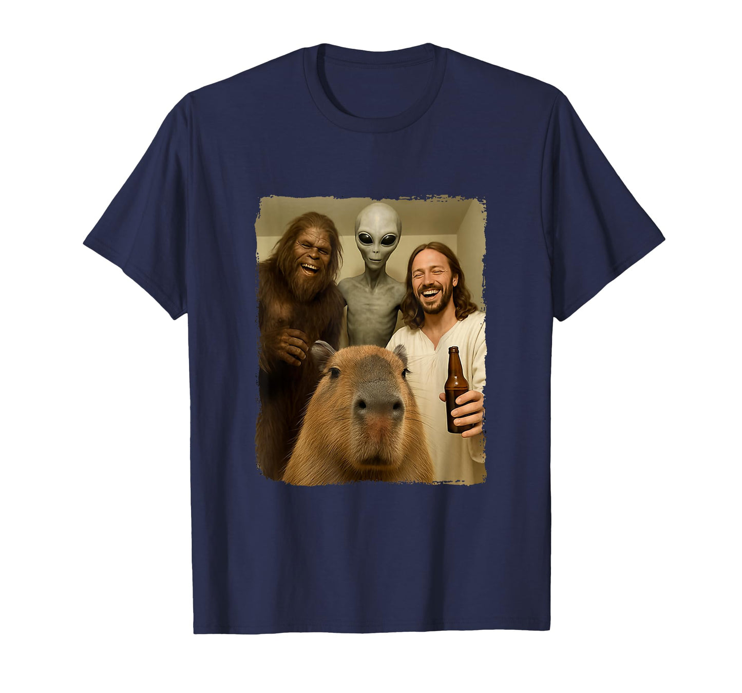Capybara Selfie Bigfoot Jesus Alien Funny Be Capy T-Shirt