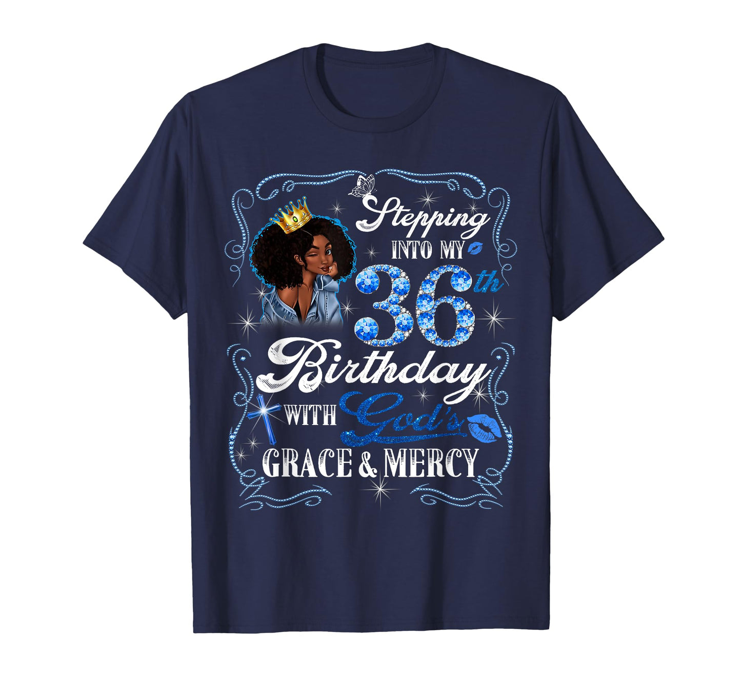 Womens Stepping Into My 36th Birthday With Grace & Faith T-Shirt