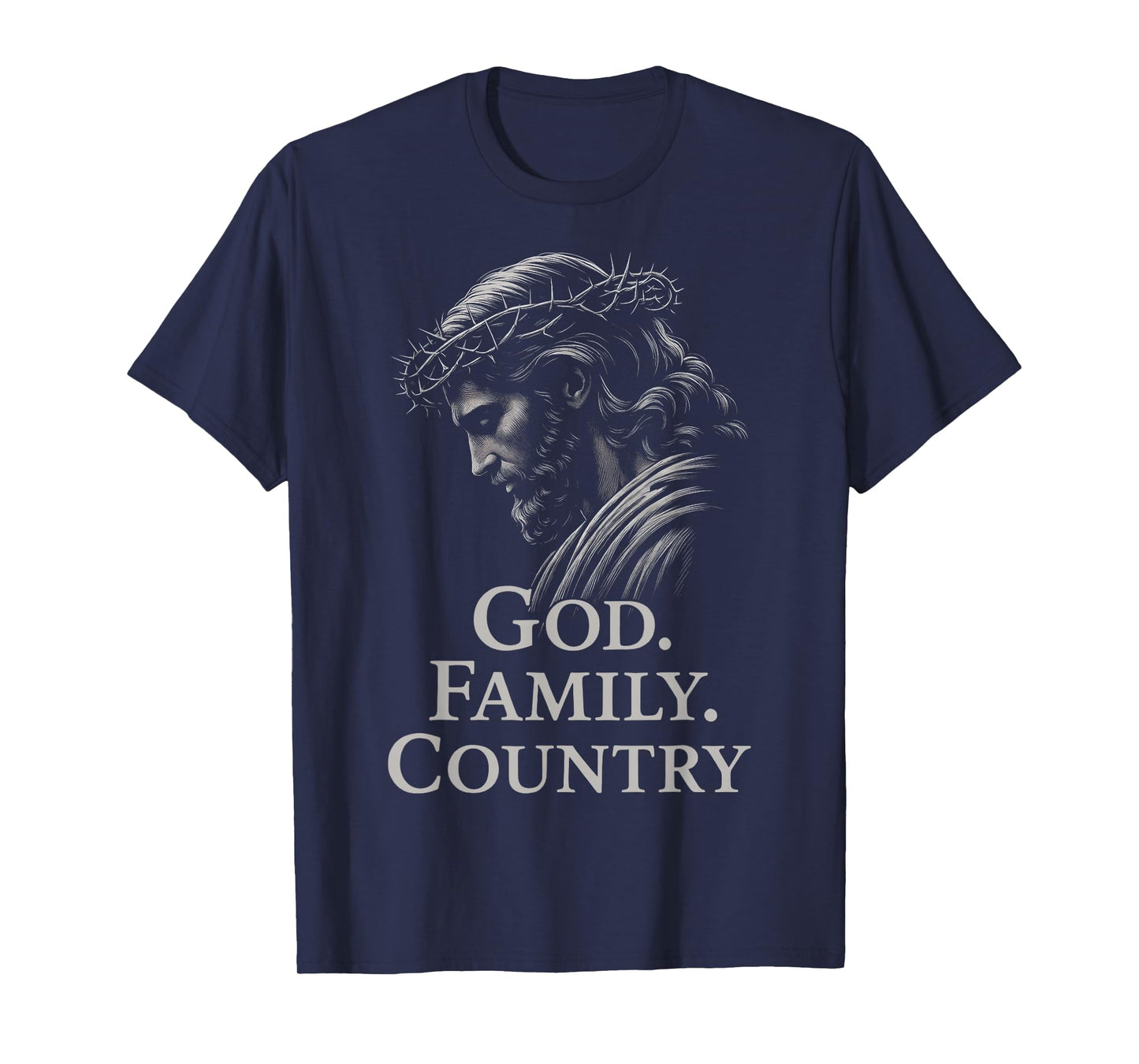 HUGvyn God Family Country Jesus Christian Faith Minimalist T-Shirt