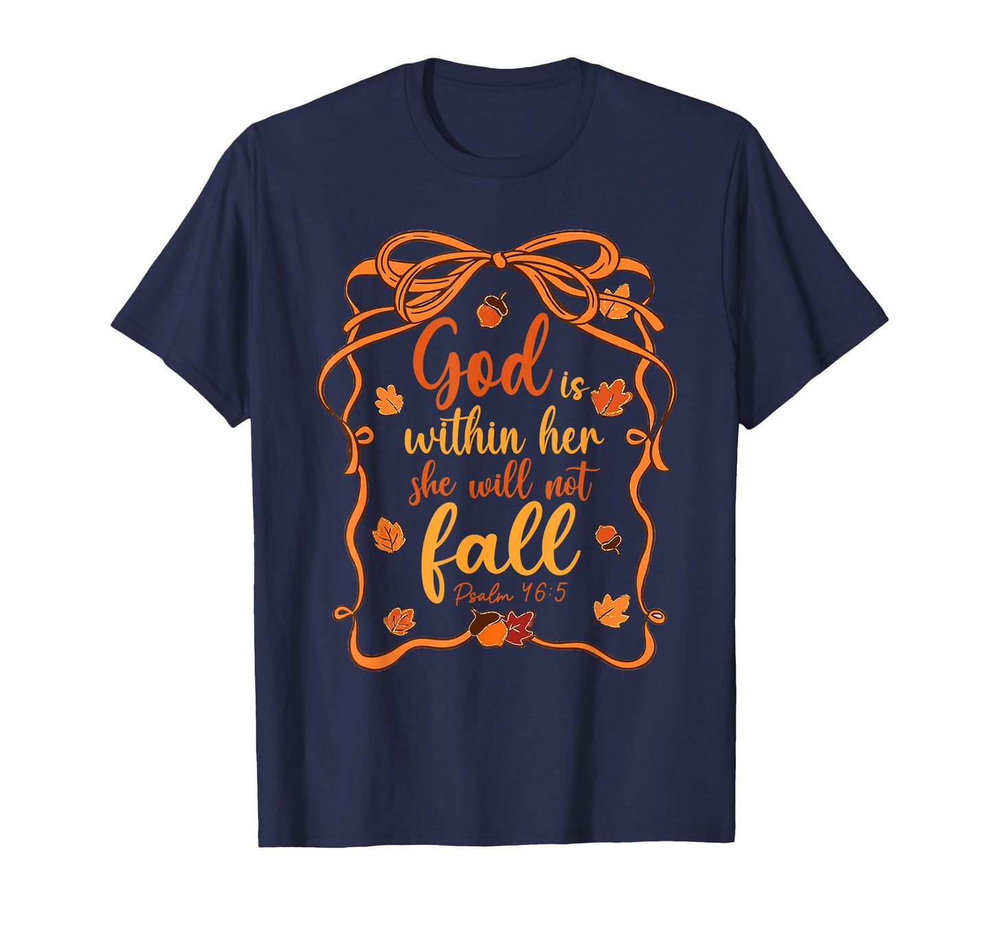 God is Within Her She Will Not Fall Preppy Bible Verse T-Shirt