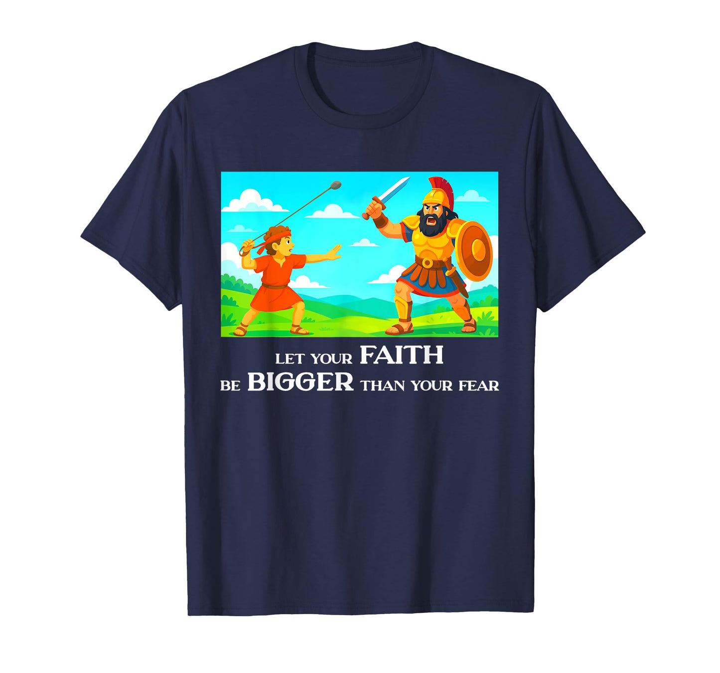 David and Goliath Christian Inspirational Men, Women,Youth T-Shirt