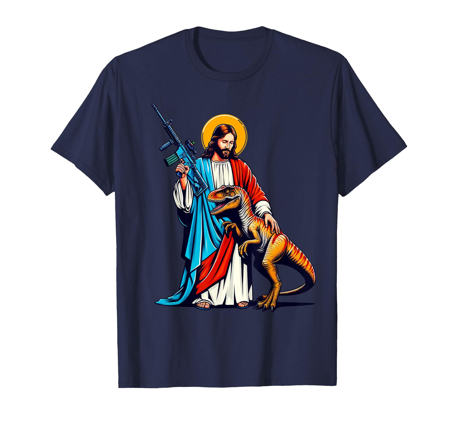 Jesus and Raptor Shirt, Funny AR15 2nd Amendment Patriotic T-Shirt