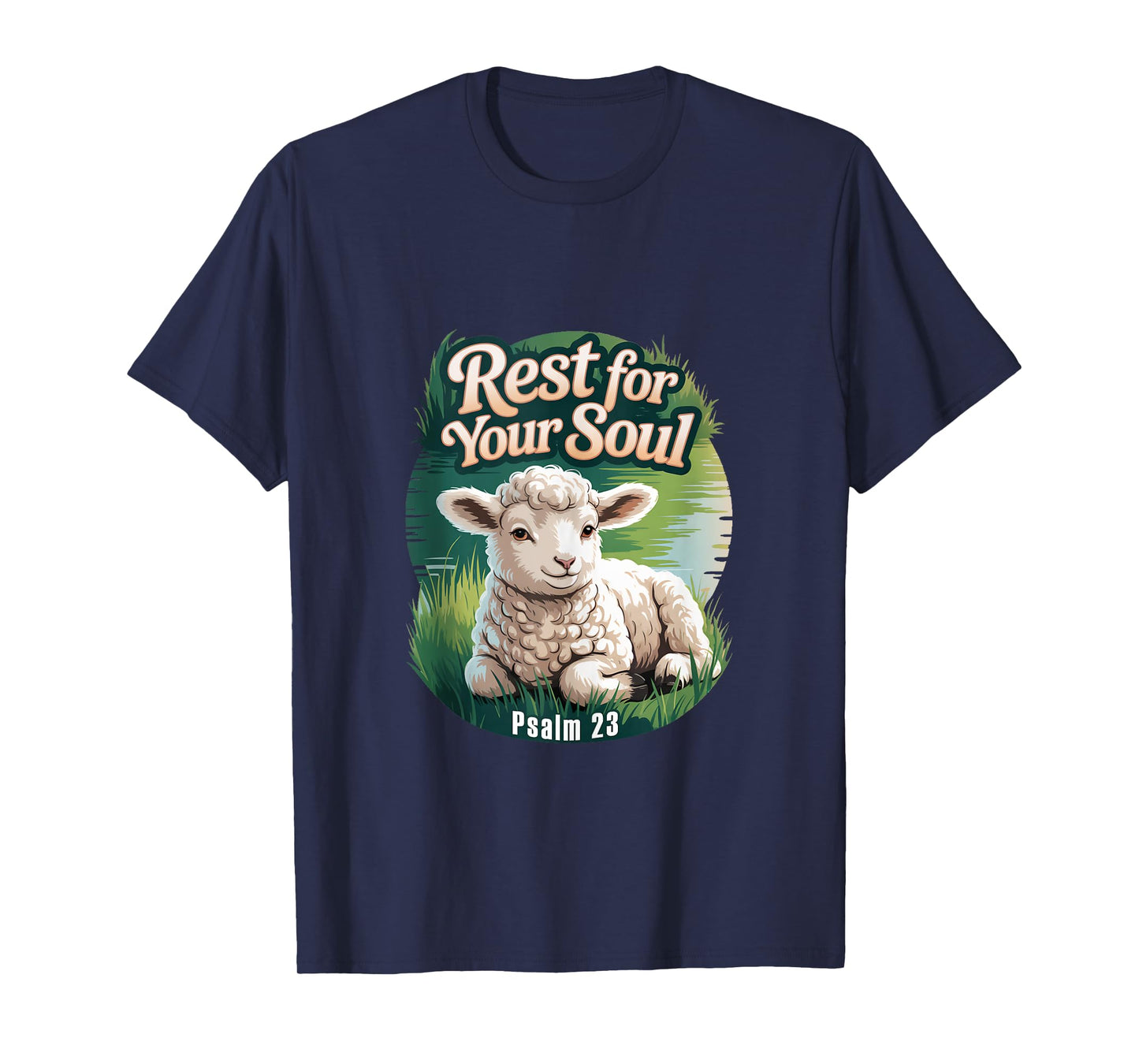 Psalm 23 Lamb Lying Down by Still Water Tank Top