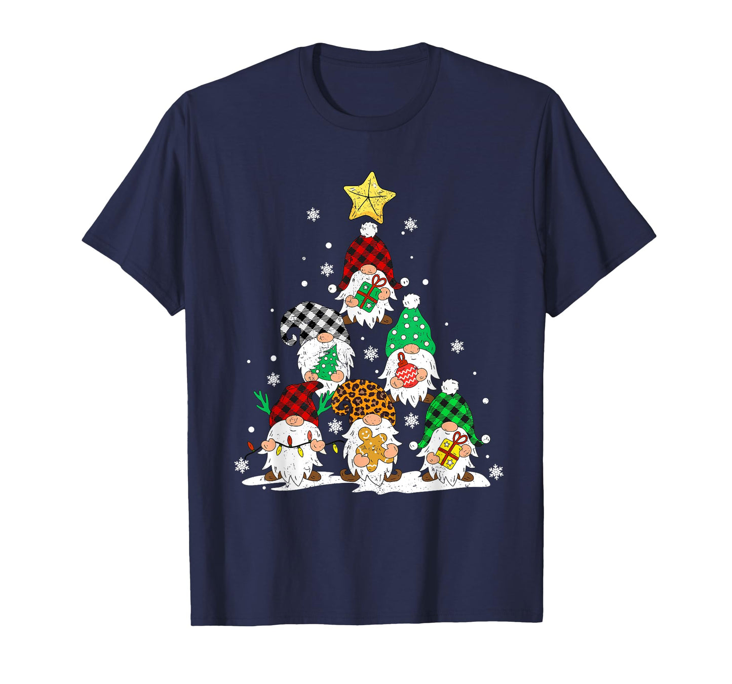 Cute Gnomes Christmas Tree Lights Gnomies Gnome Xmas Holiday T-Shirt