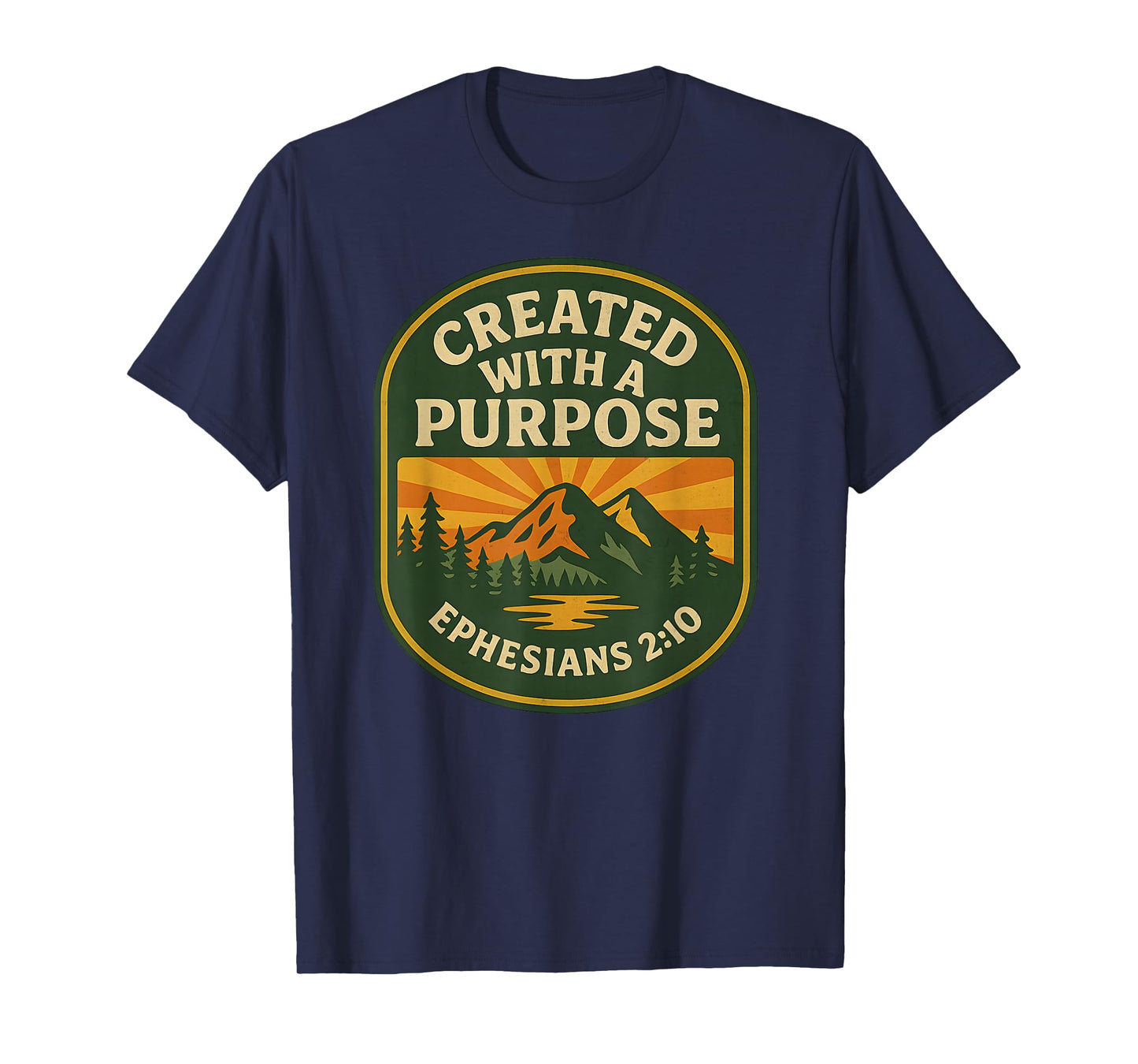 Retro Created with A Purpose Ephesians 2 10 Bible Verse T-Shirt