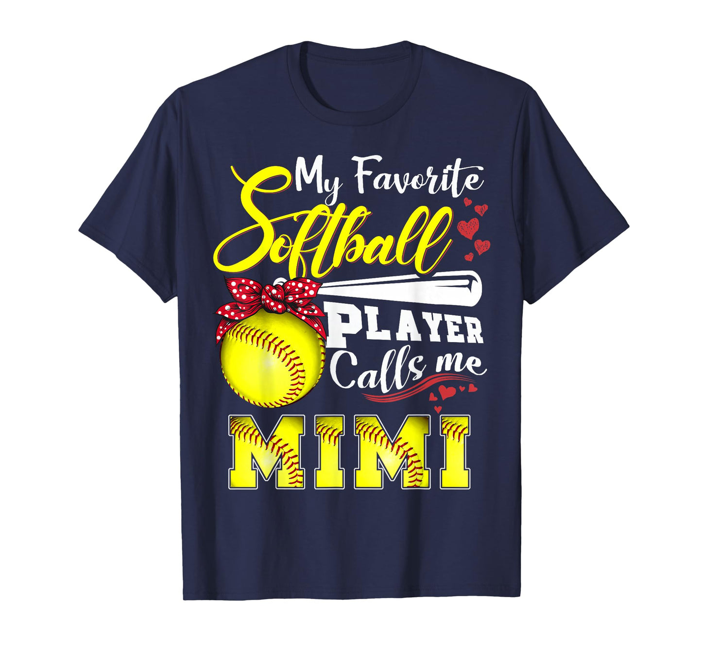 My Favorite Softball Player calls me Mimi Tee Mothers day T-Shirt