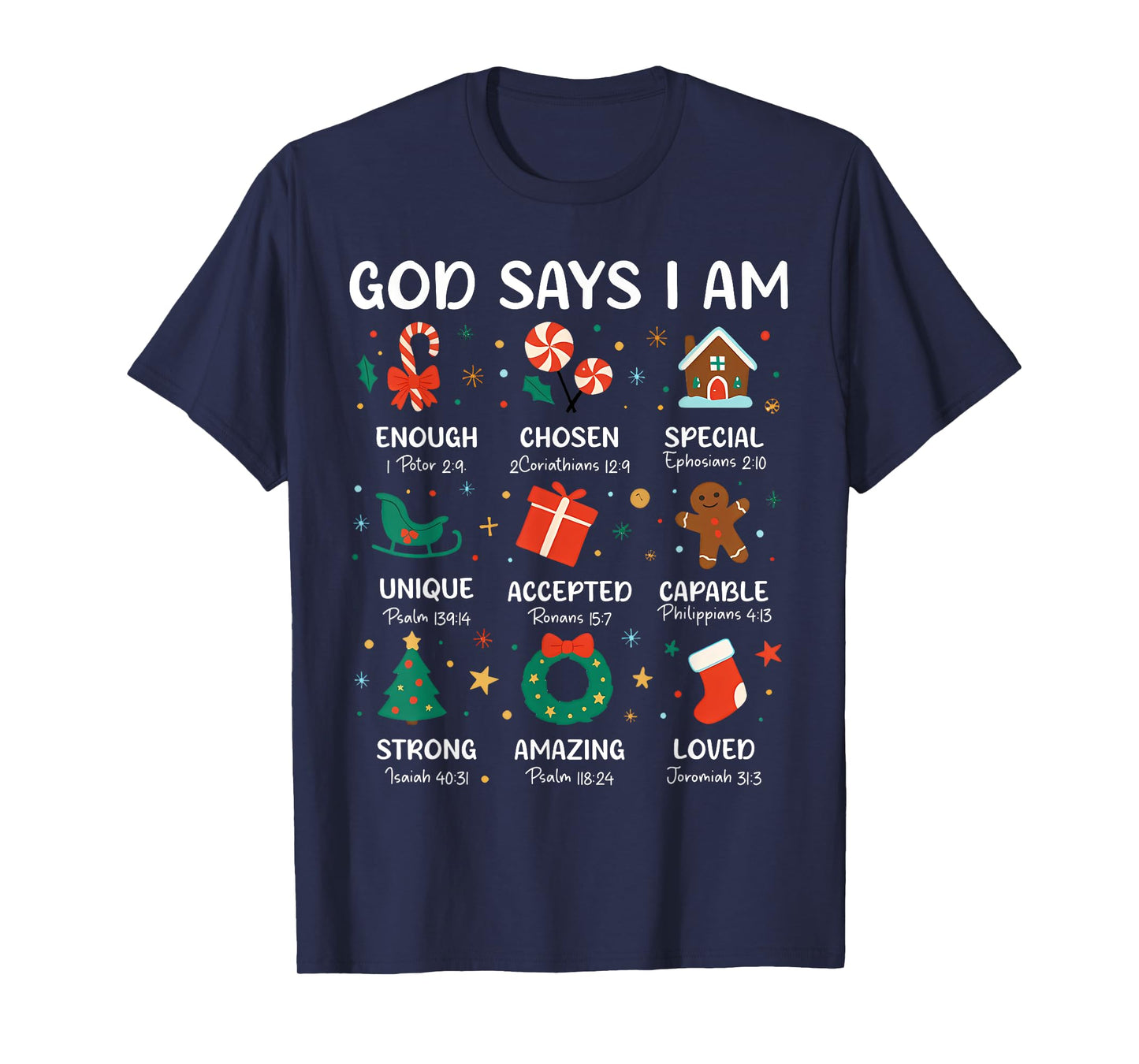 God Says I Am Cute Christmas Xmas Christian Boys Girls T-Shirt