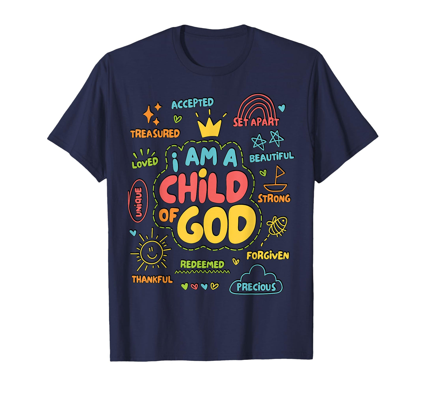 Christian I Am A Child of God Jesus Faith Kids Toddler Youth T-Shirt