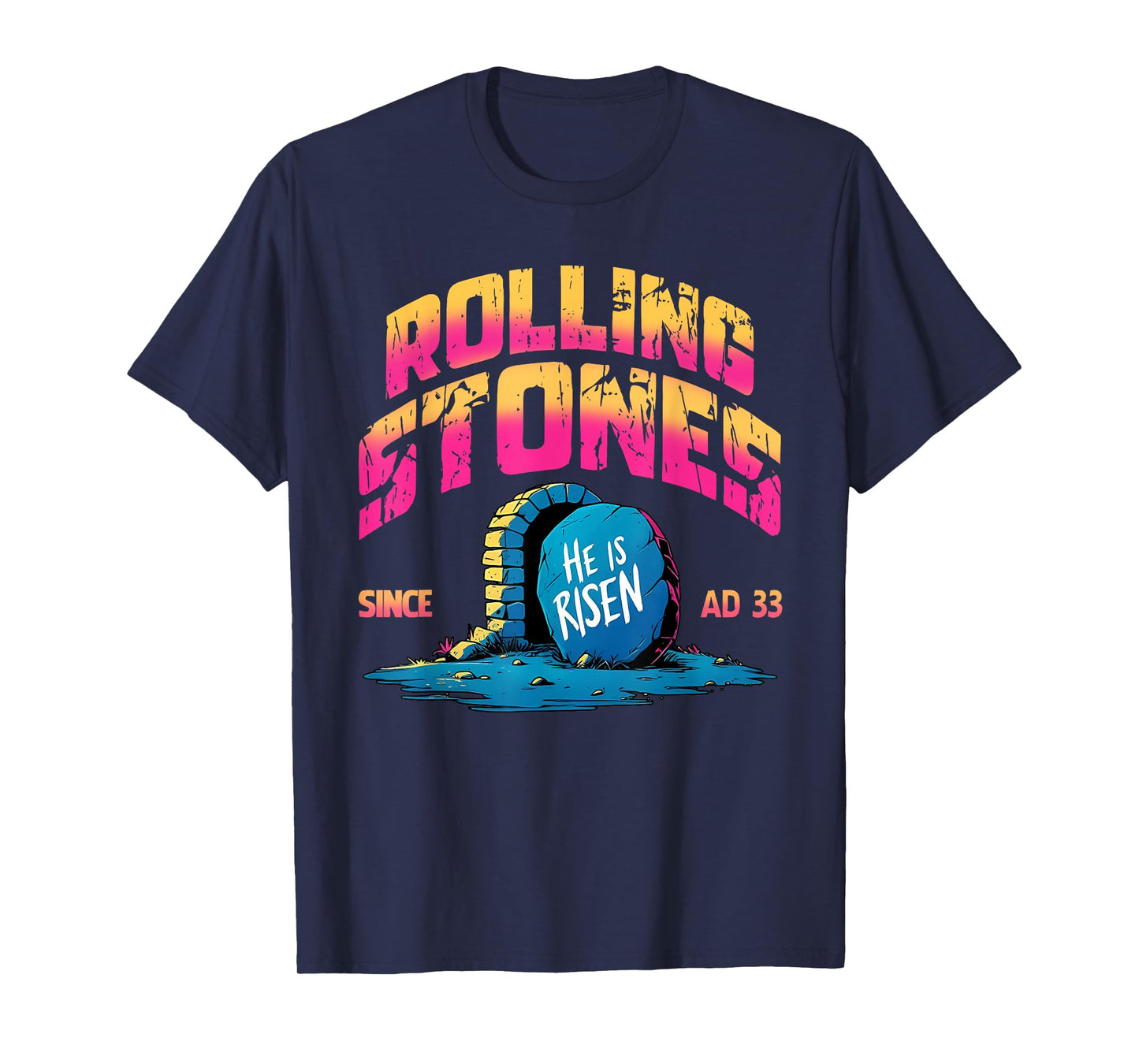 The Stone Was Rolled Away He Is Alive Retro Christian Easter T-Shirt
