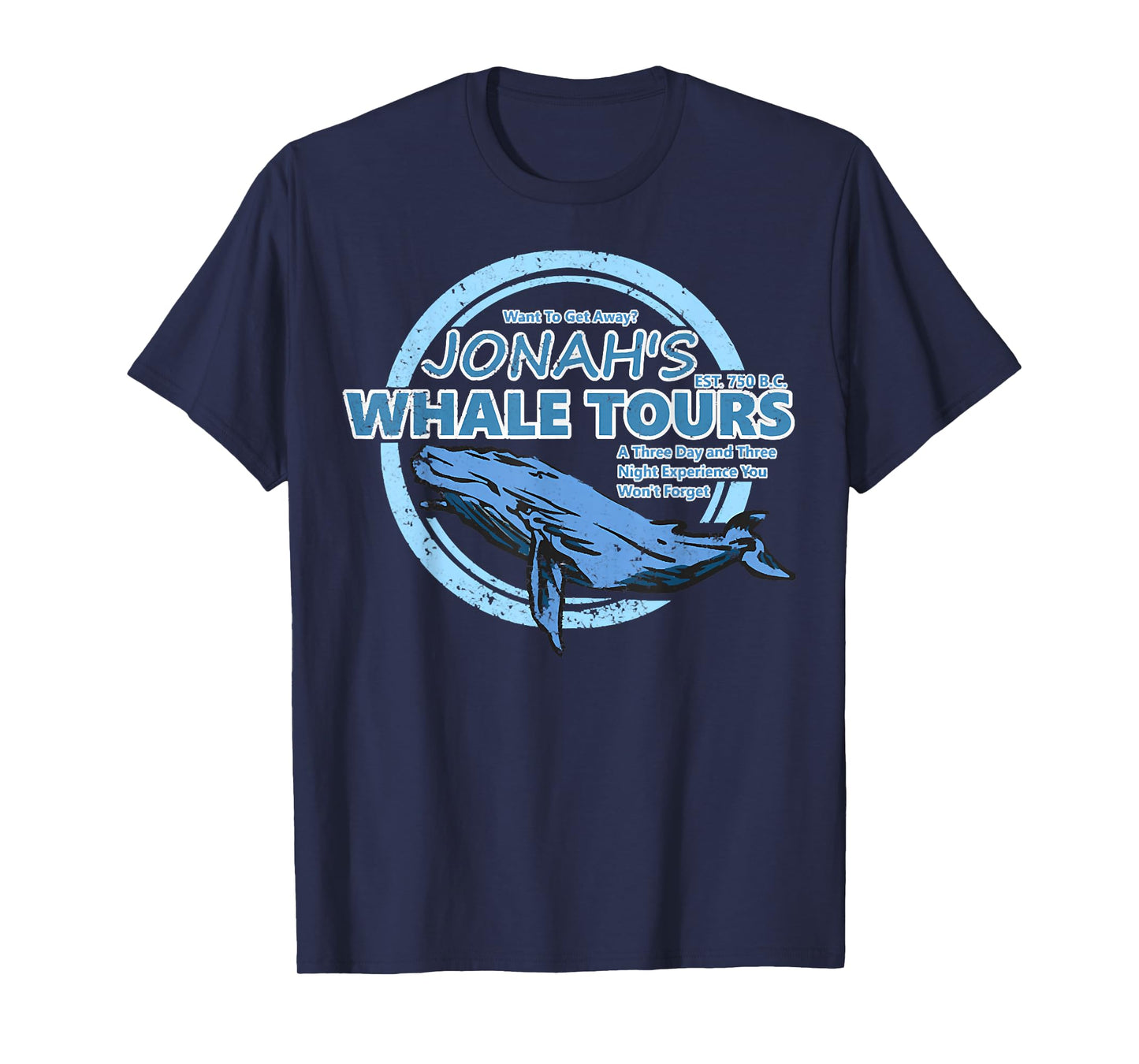 Christian Faith Bible Jonah Whale Tours, Whale Animal Ocean T-Shirt