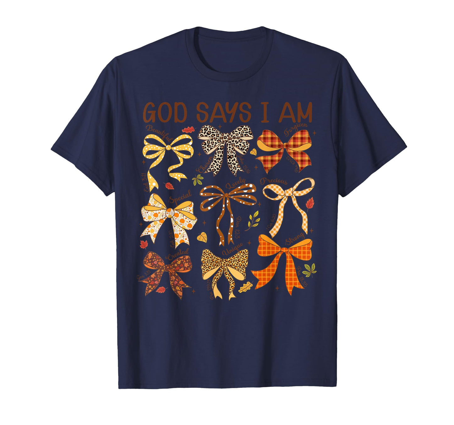 God Says I'm Coquette Bow Christian Jesus Autumn Fall Y'all T-Shirt