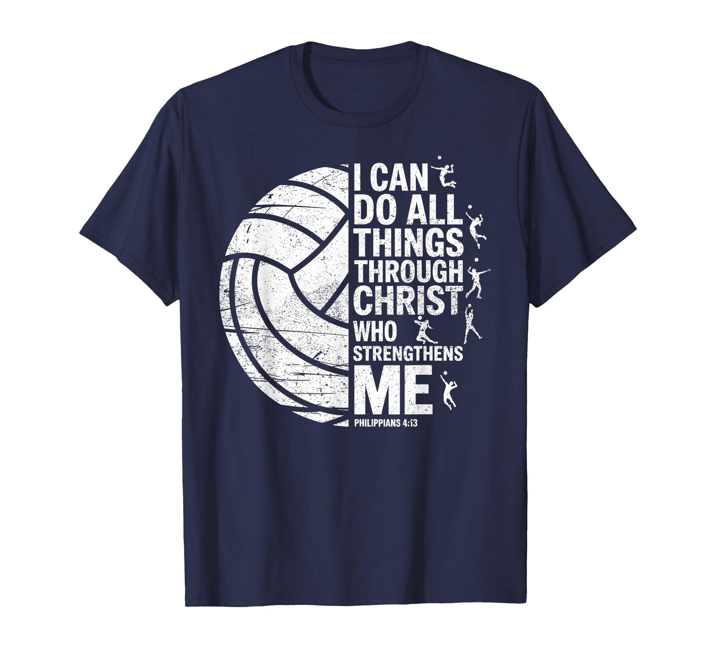 Vintage Volleyball Ball I Can Do All Things Through Christ T-Shirt