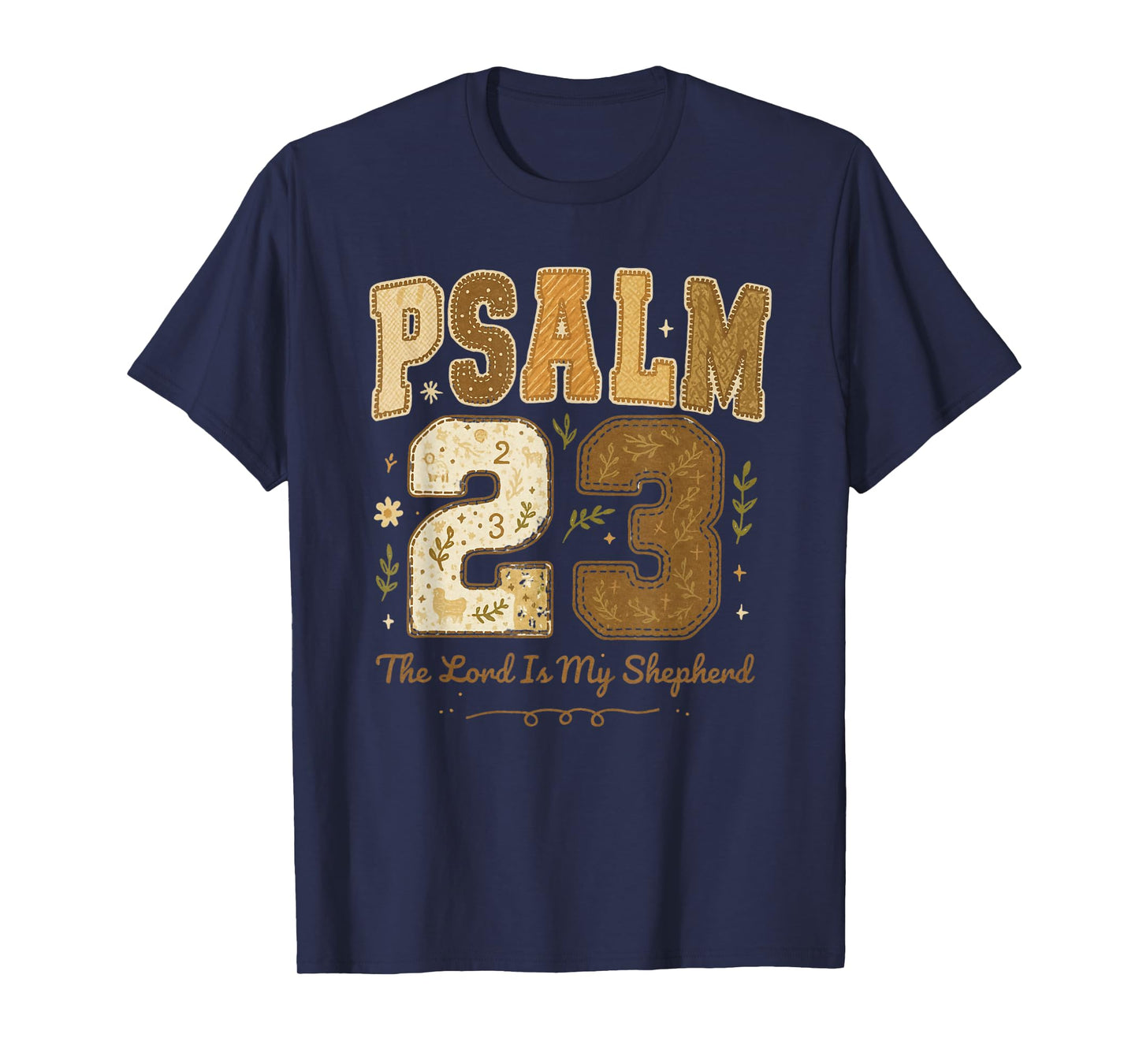 Psalm 23 The Lord is My Shepherd Stitched Vintage Christian T-Shirt