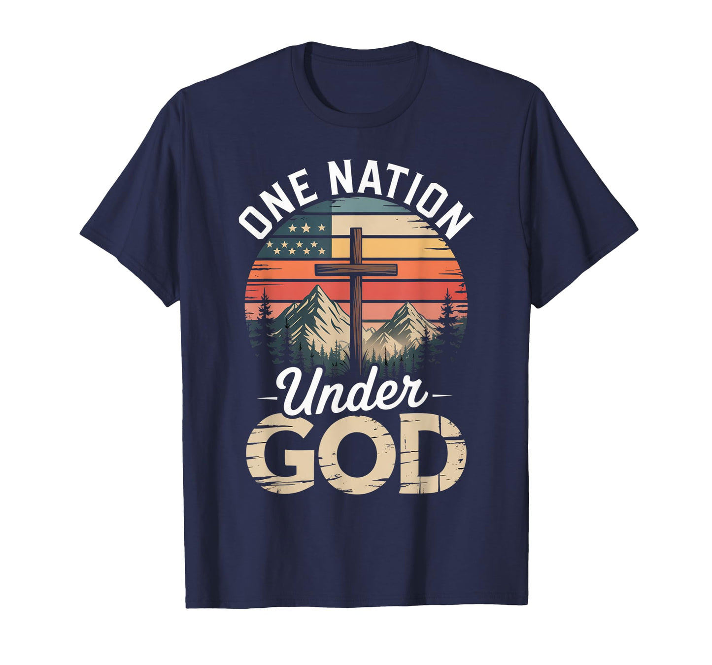 One Nation Under God July 4th Christian Patriotic T-Shirt