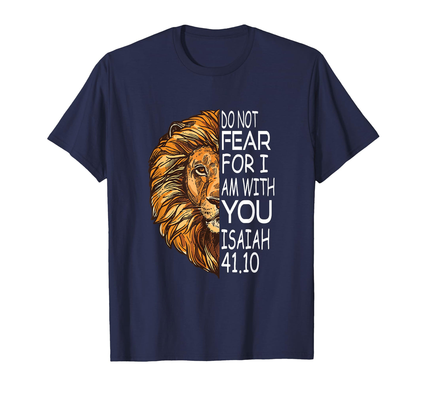 Christian Religious Bible Verse Sayings Lion Fear Scripture T-Shirt