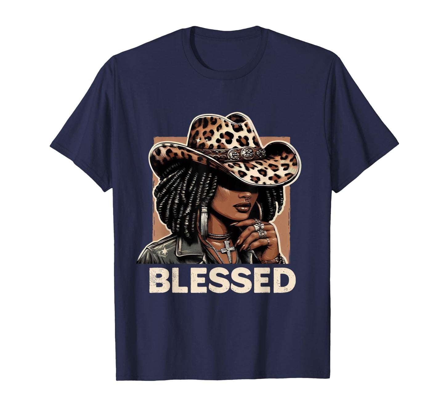 Vintage Black Western Cowgirl Retro African Christian Woman T-Shirt
