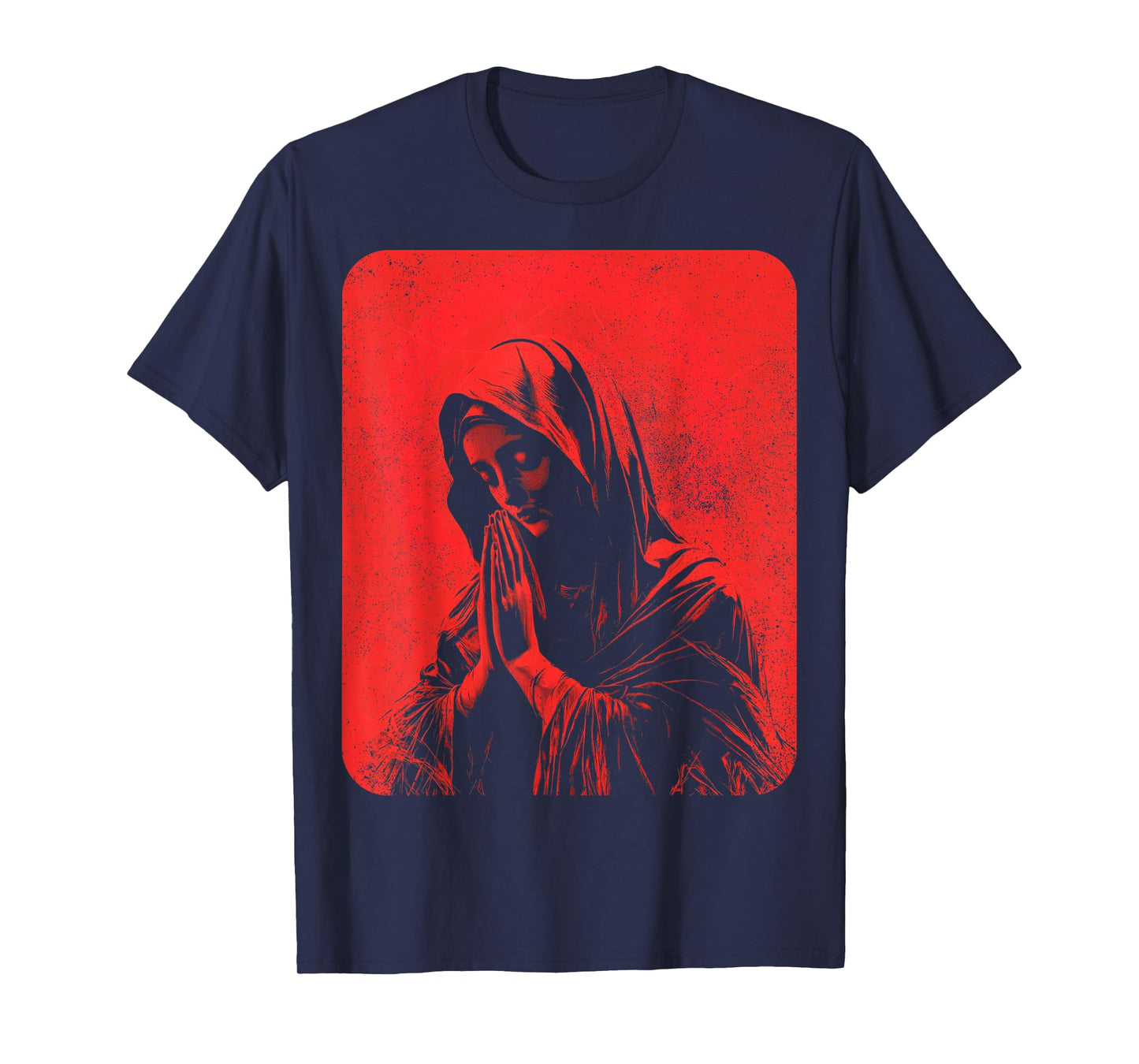 The Virgin Mary Modern Christian Graphic Red T-Shirt