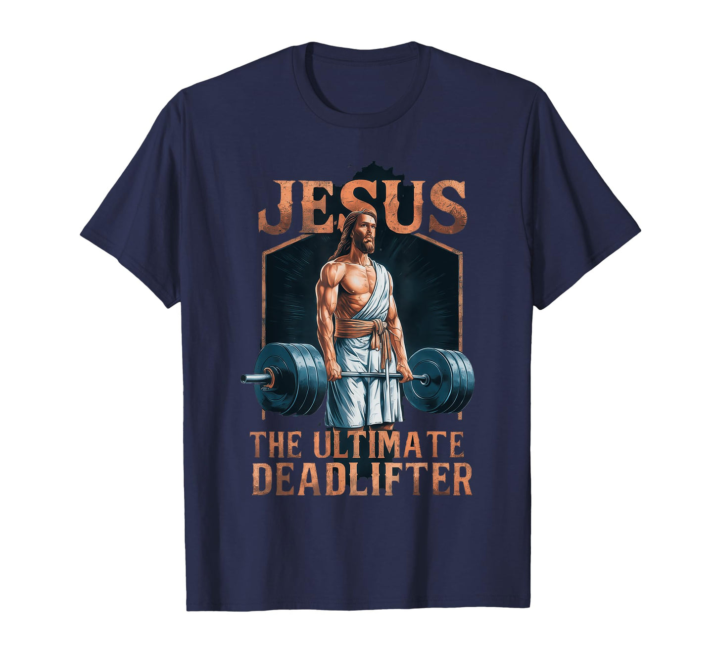 Jesus The Ultimate Deadlifter Fitness Gym Vintage Christian T-Shirt