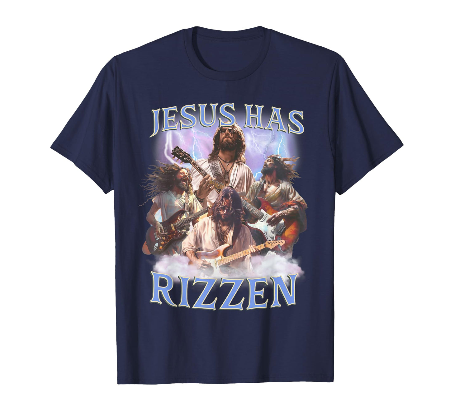 Punk Rock Funny Jesus Has Rizzen Retro Christian Easter T-Shirt