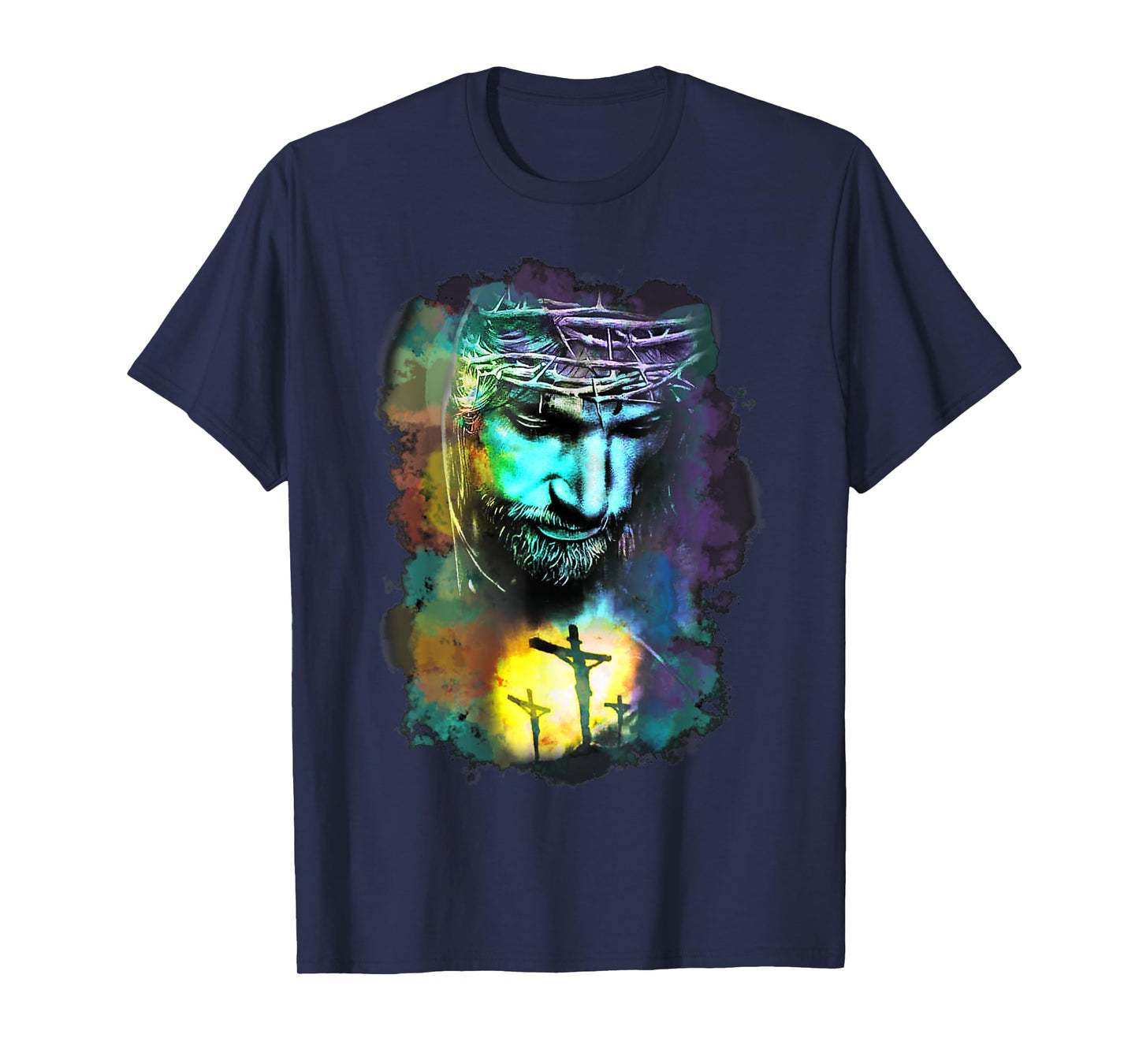 Jesus Christ Cross Religious Picture Christian Art Print T-Shirt