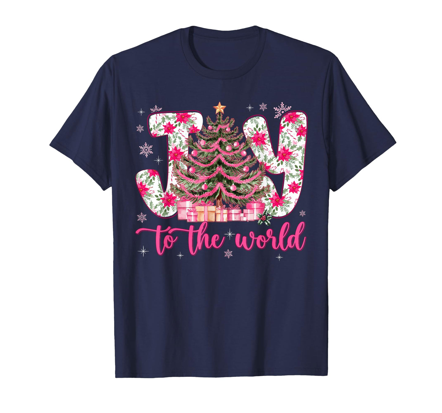Joy to The World Jesus Christian Holiday Xmas Christmas Tree T-Shirt