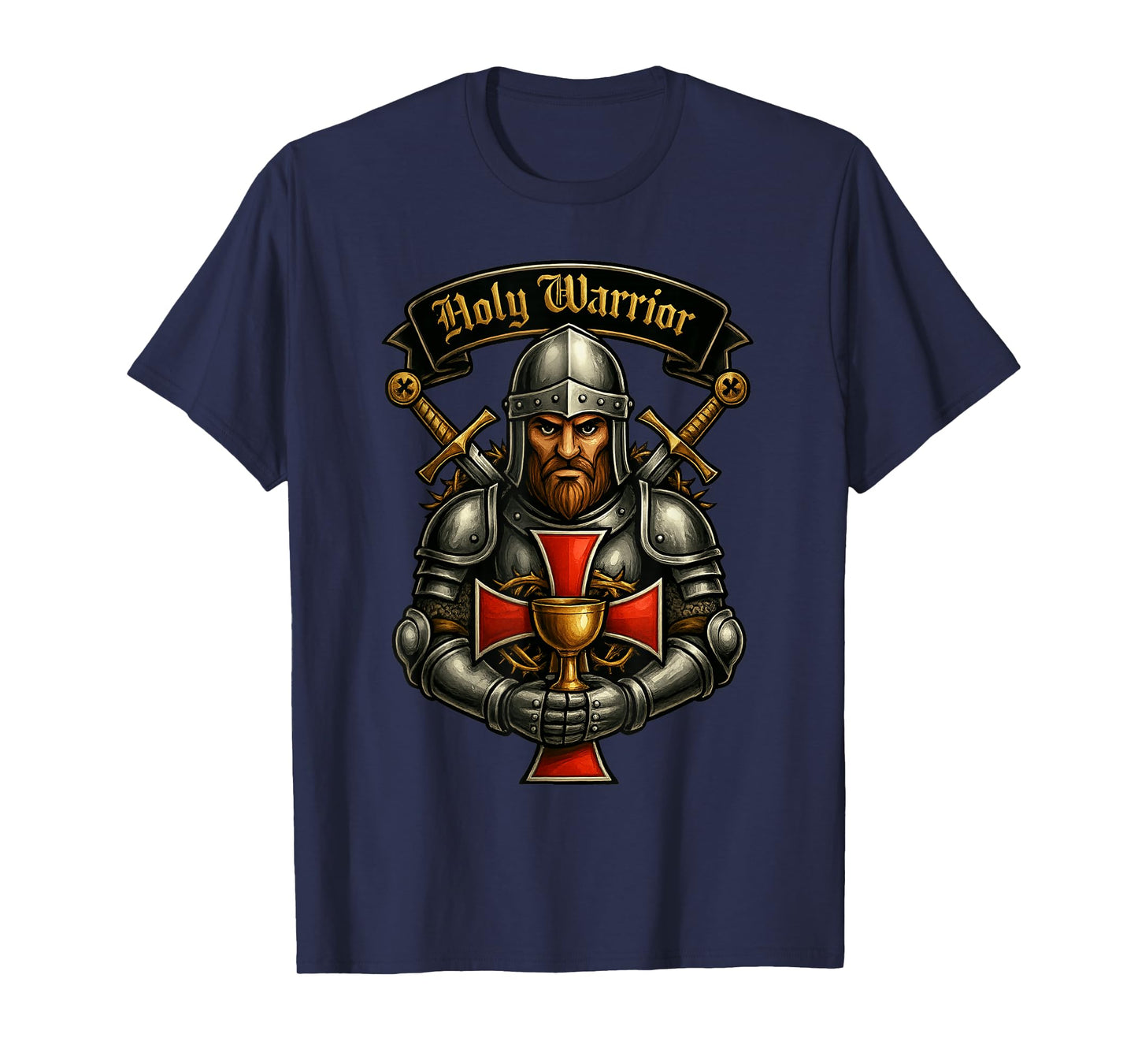 Holy Warrior - Catholic Templar Knight Crusader T-Shirt