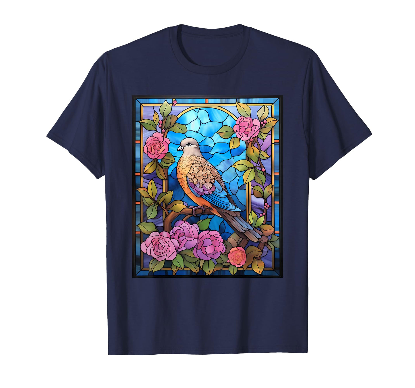 Stained Glass Style Mourning Dove T-Shirt