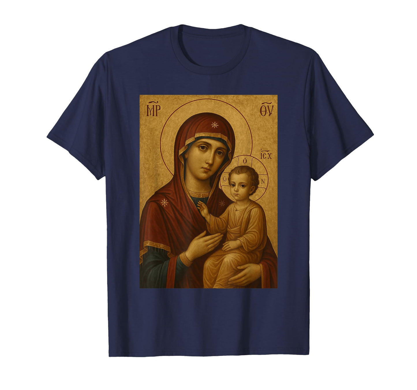 Icon of The Theotokos with Baby Jesus T-Shirt