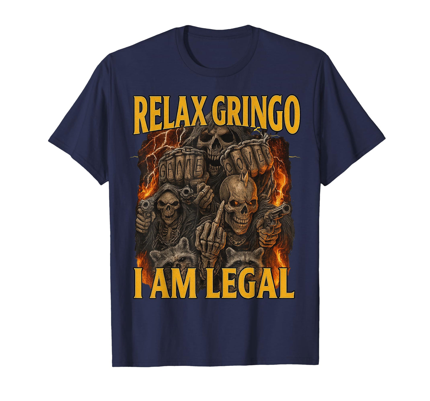 Relax Gringo Funny Skeleton Bootleg Funny 90s Memes T-Shirt