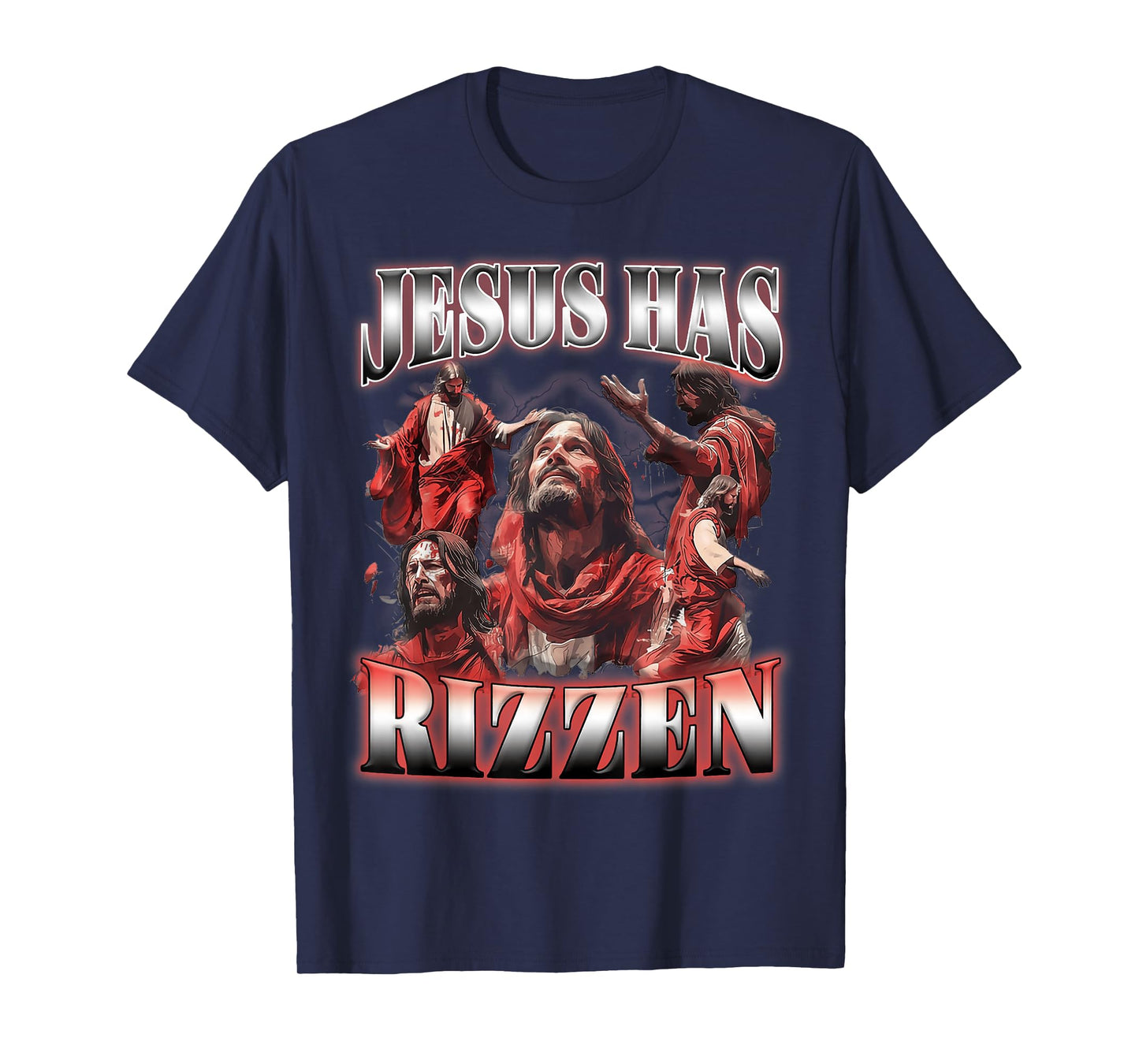 Jesus Has Rizzen Christian Faith Spiritual Humor Matching T-Shirt